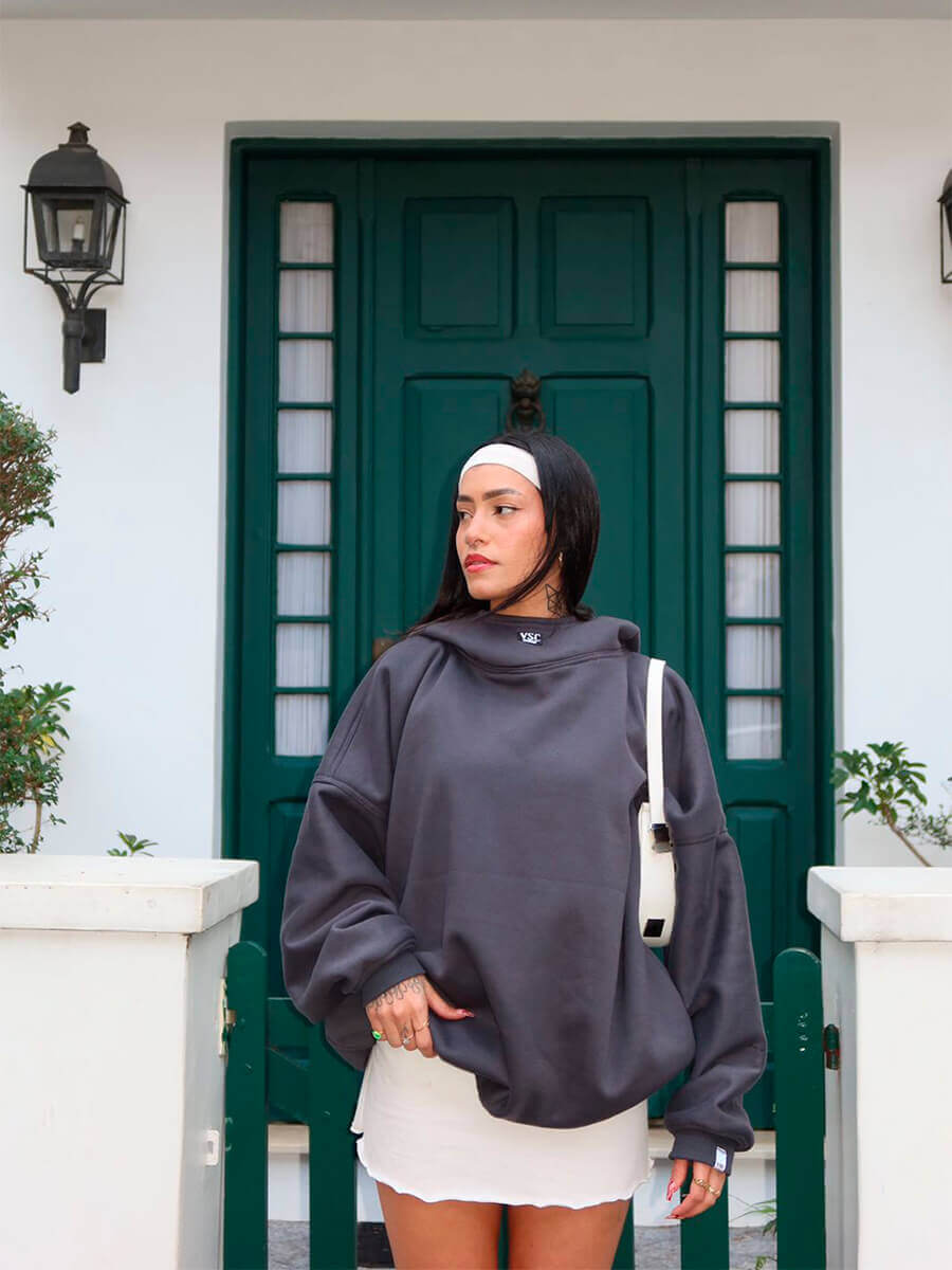 moletom feminino oversized branco