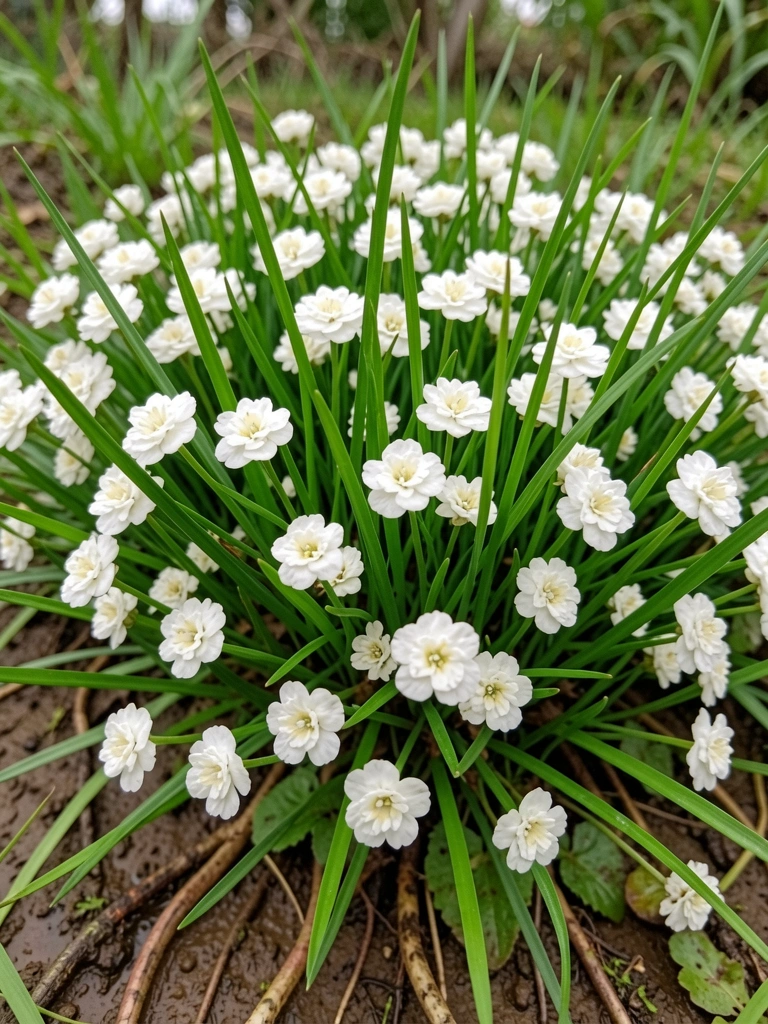 Raízes expostas de uma planta com folhas verdes sobre fundo claro.