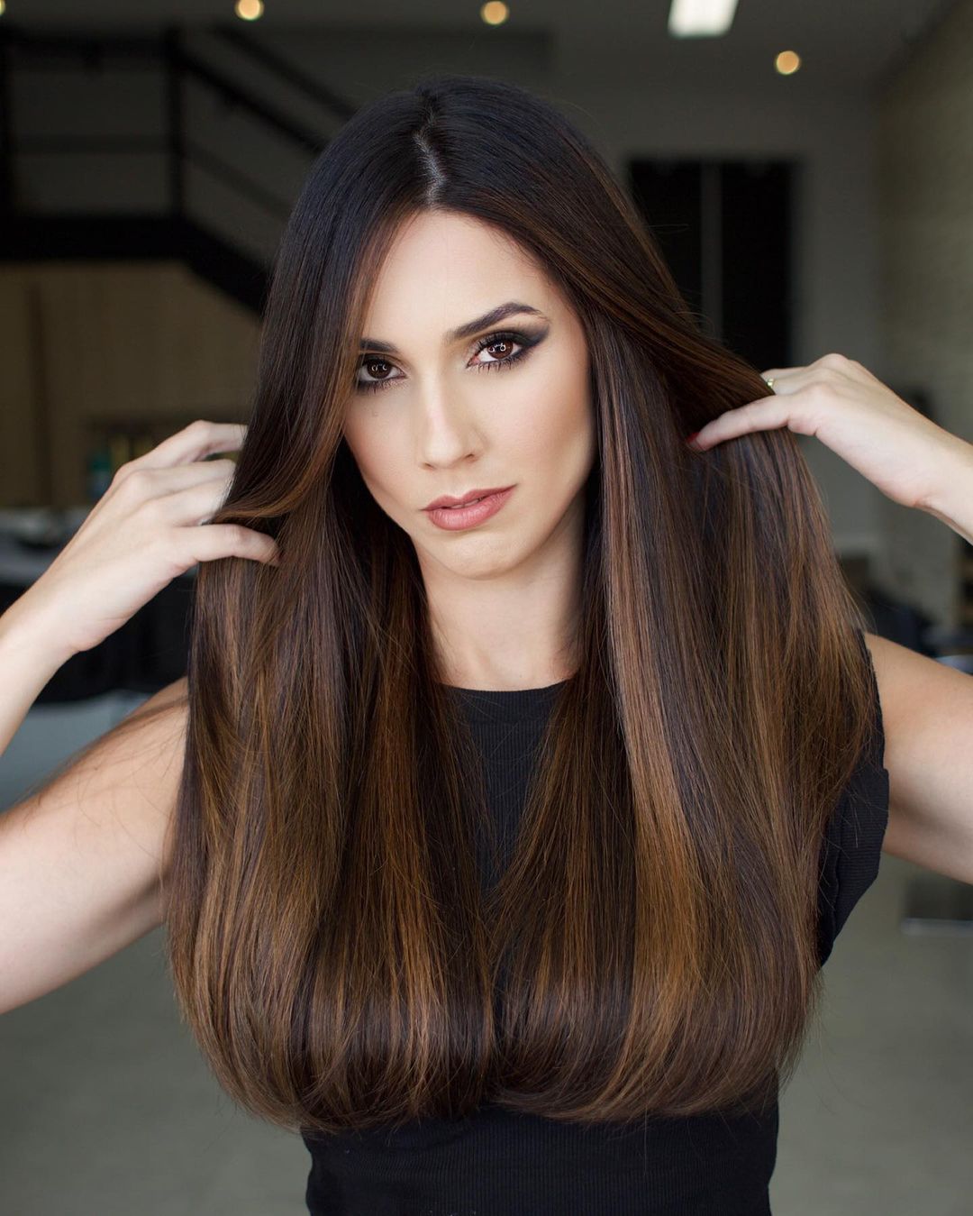 tons de morena iluminada para cabelo liso