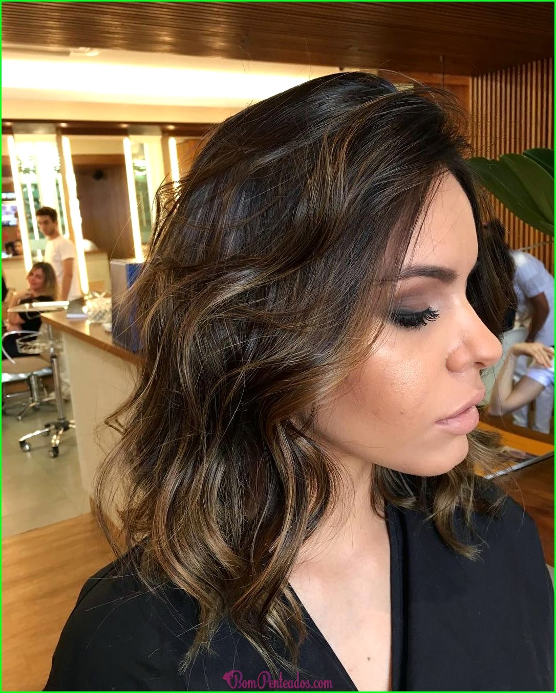 morena iluminada café cabelo liso