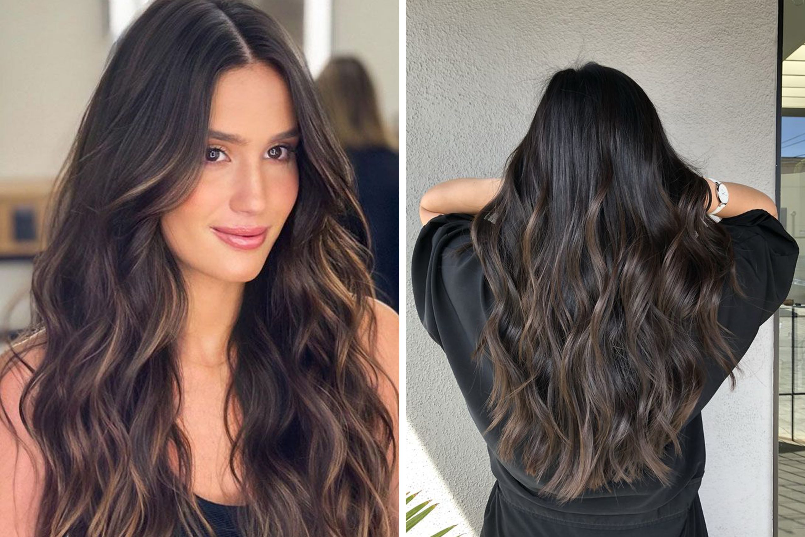 cabelo preto com luzes