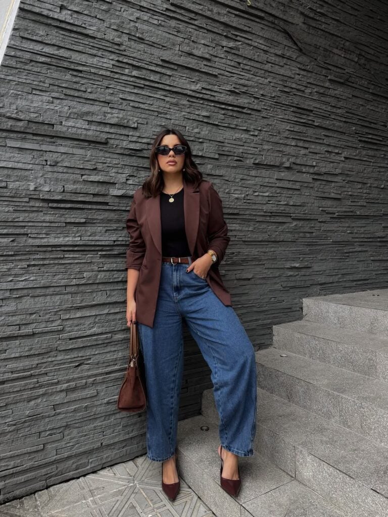 como usar blazer marrom feminino