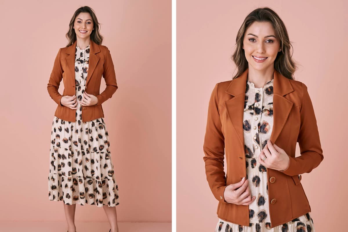 blazer marrom caramelo combina com o quê