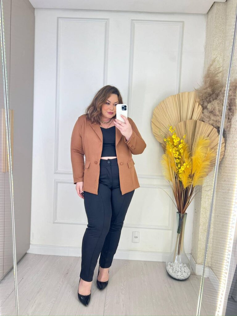 moda blazer feminino marrom