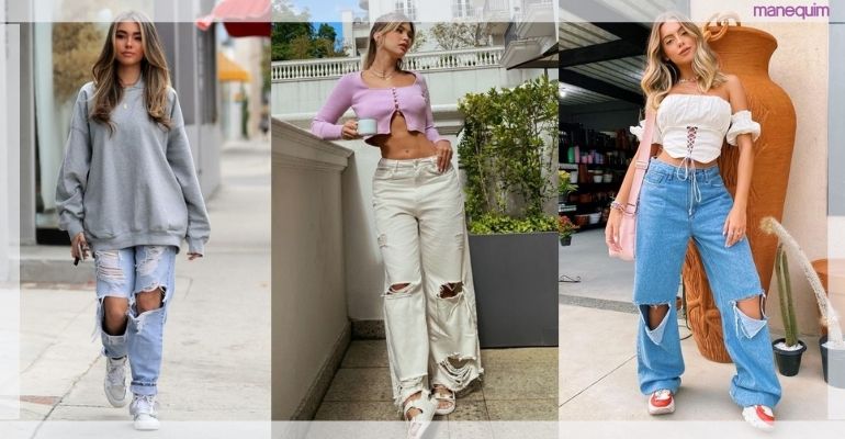 como usar calça jeans rasgada