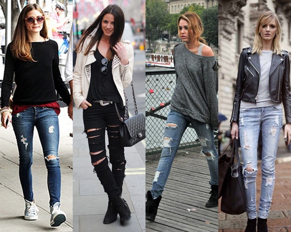 como usar calça jeans rasgada