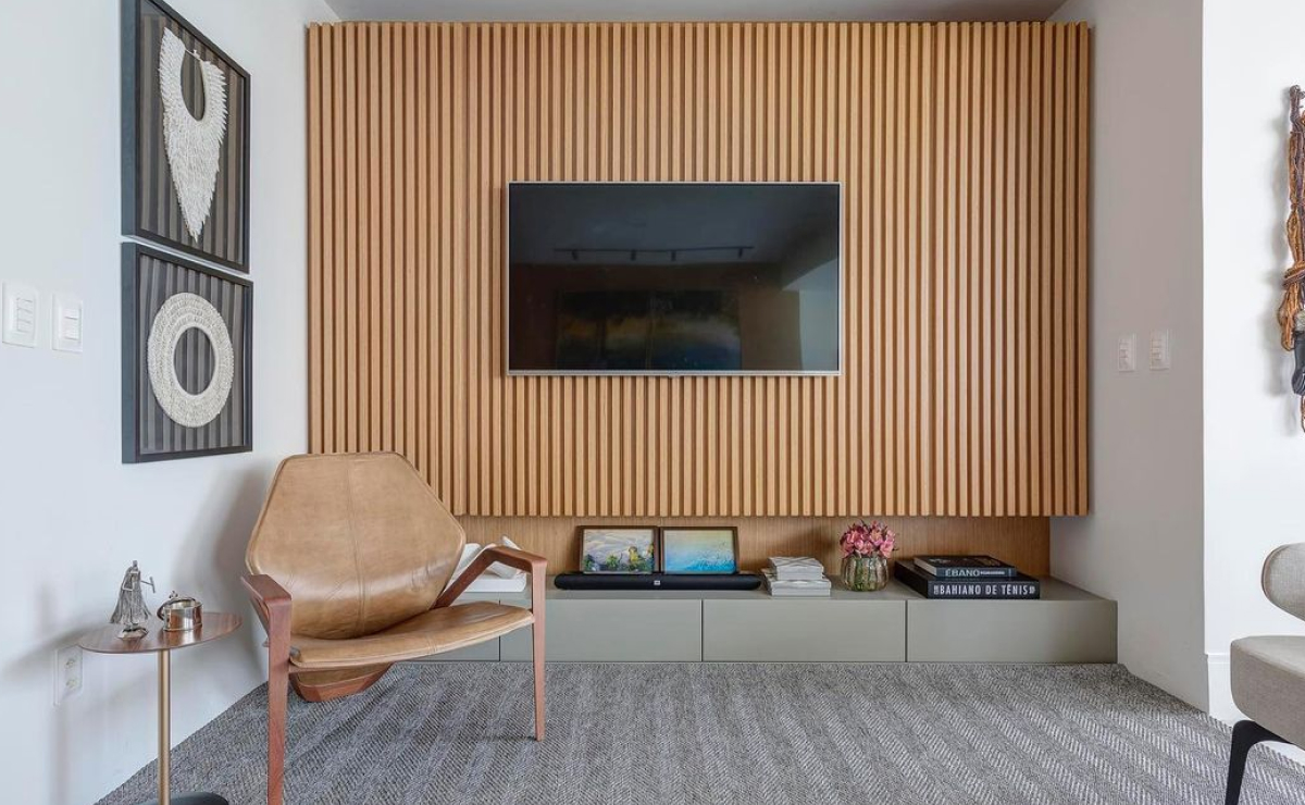 painel de madeira para sala