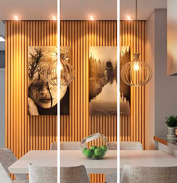 painel de madeira moderno