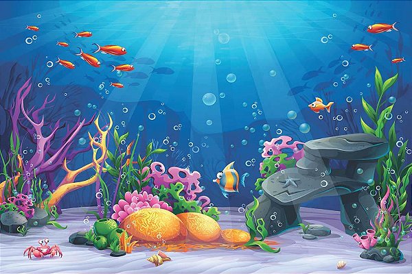 painel fundo do mar para festa infantil