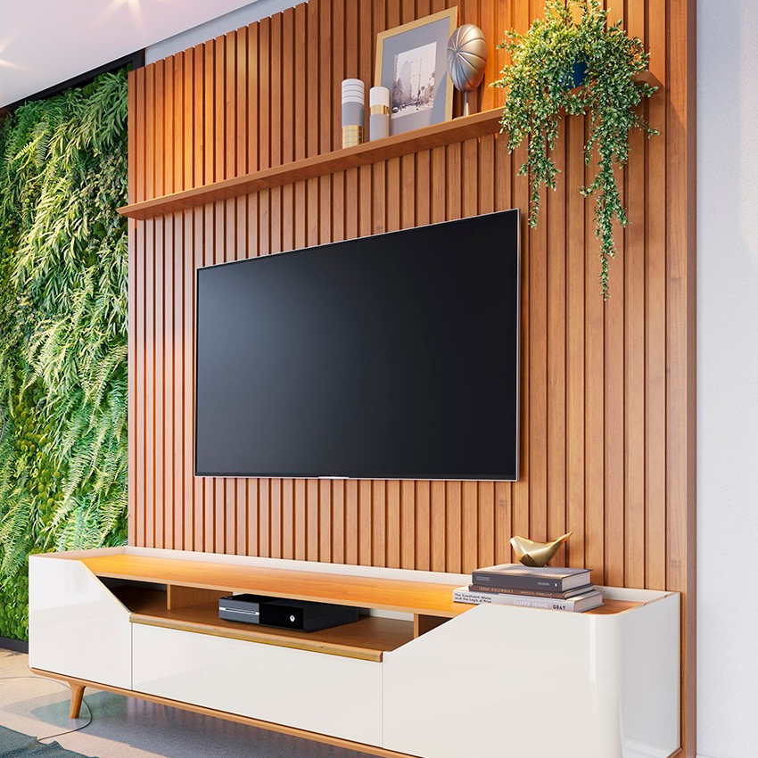 painel de tv com iluminação led