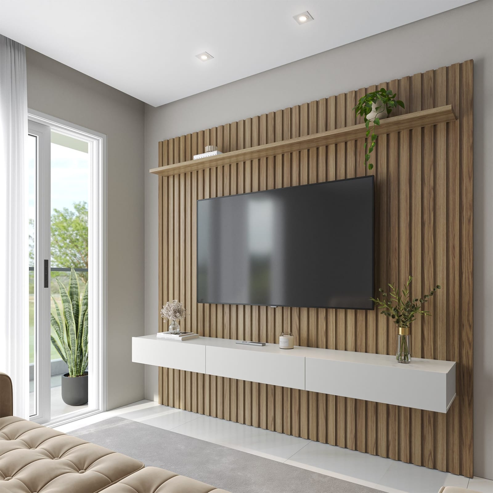 painel ripado com led