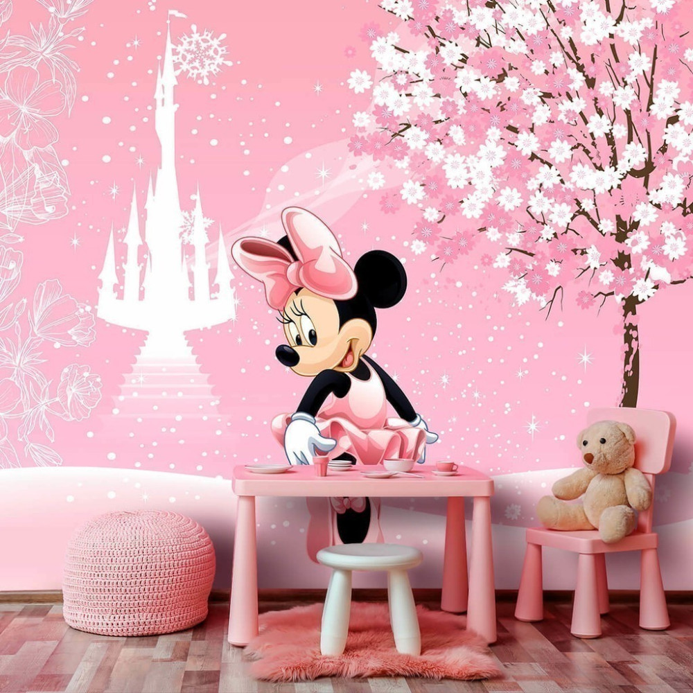 papel de parede Minnie rosa