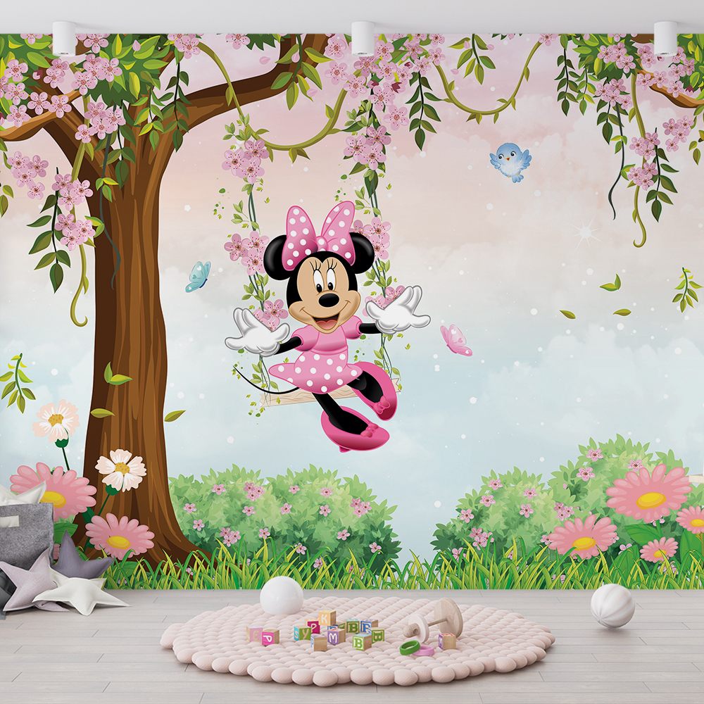 papel de parede Minnie para quarto de bebê