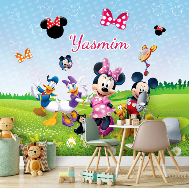 papel de parede Minnie rosa