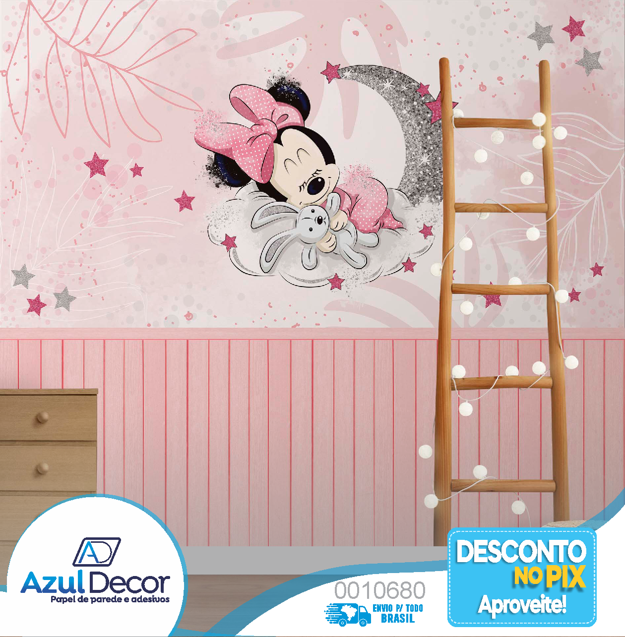 papel de parede Minnie autocolante