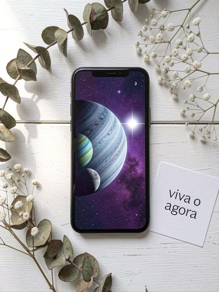 Colagem com elementos florais, frases e design minimalista em tons pastel.