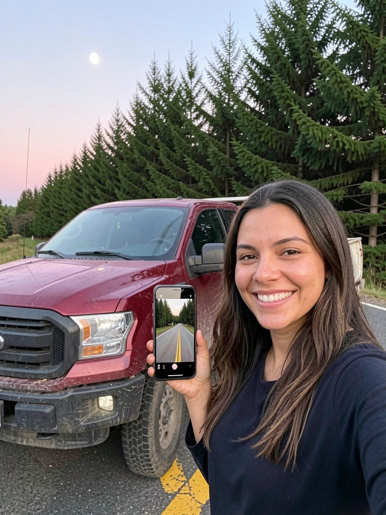 Mãos segurando um celular com tela exibindo edição de foto em aplicativo de filtros.