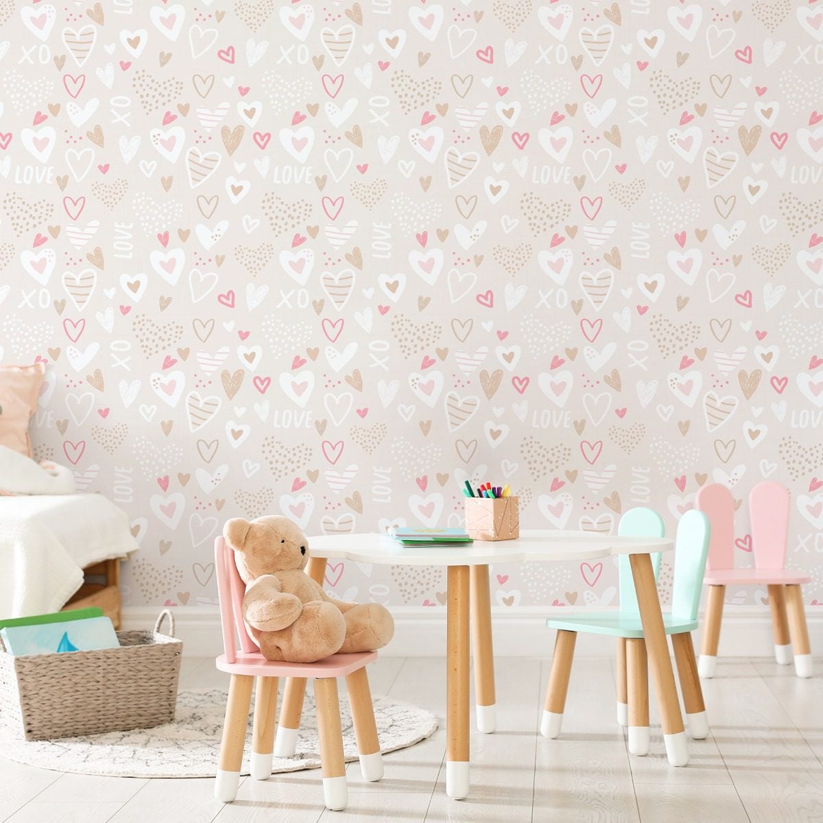 papel de parede rosa para sala