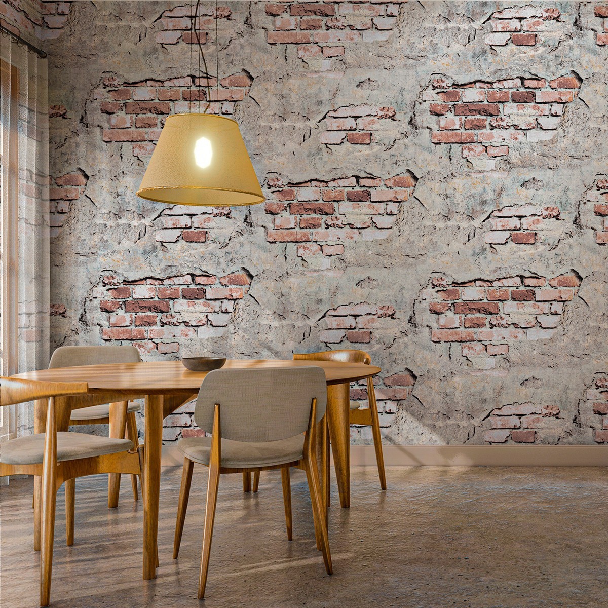 papel de parede tijolo branco