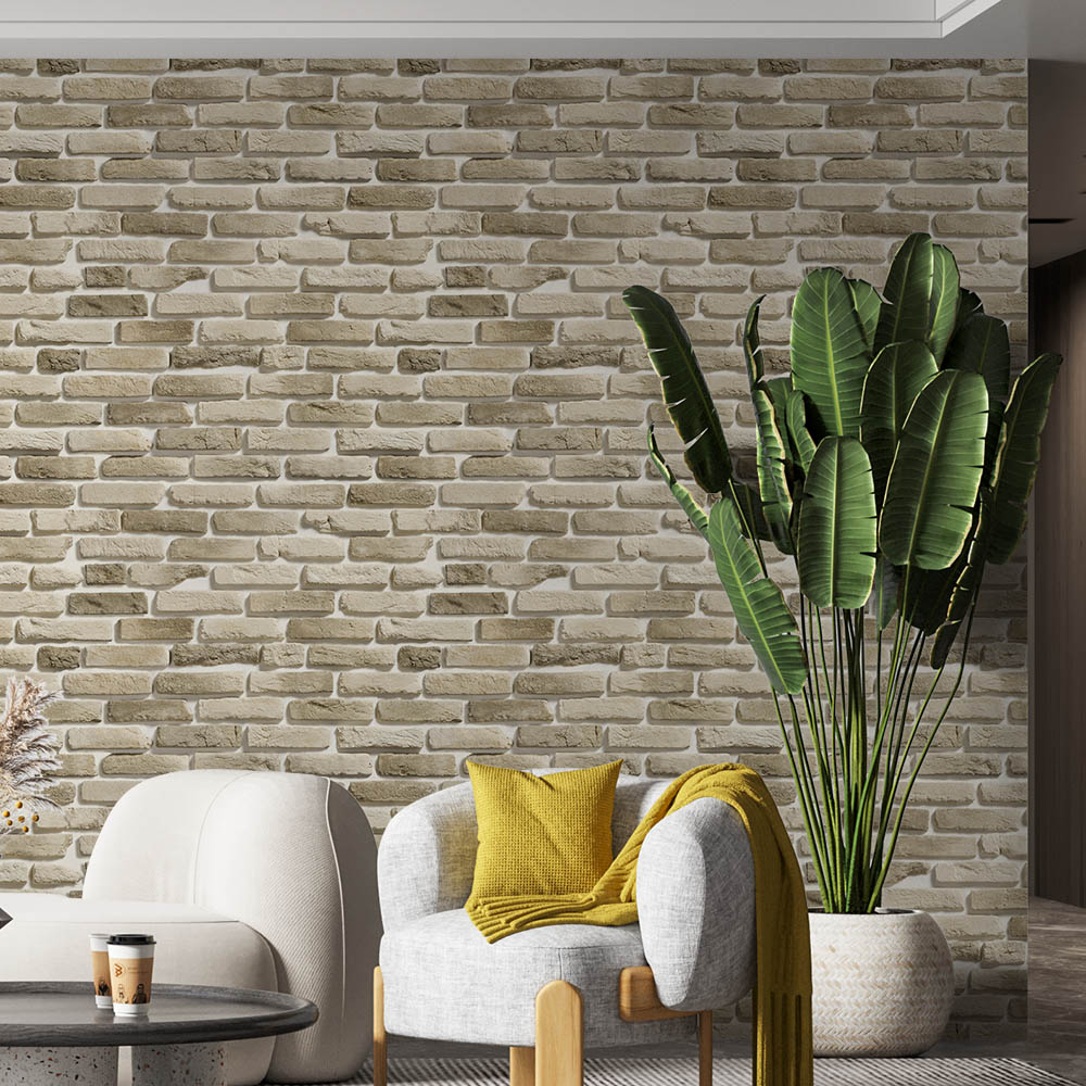 papel de parede tijolo sala