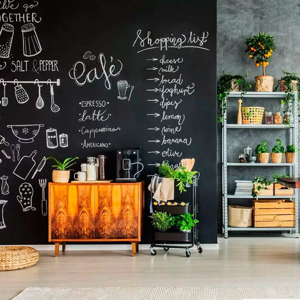 decoração com parede de lousa