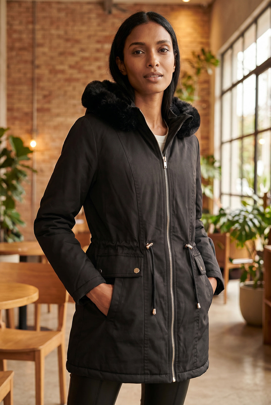 parka feminina de linho