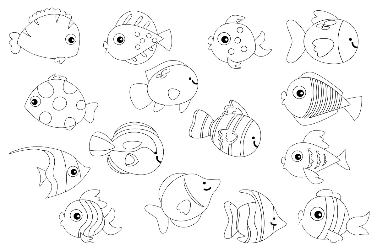 colorir peixe infantil