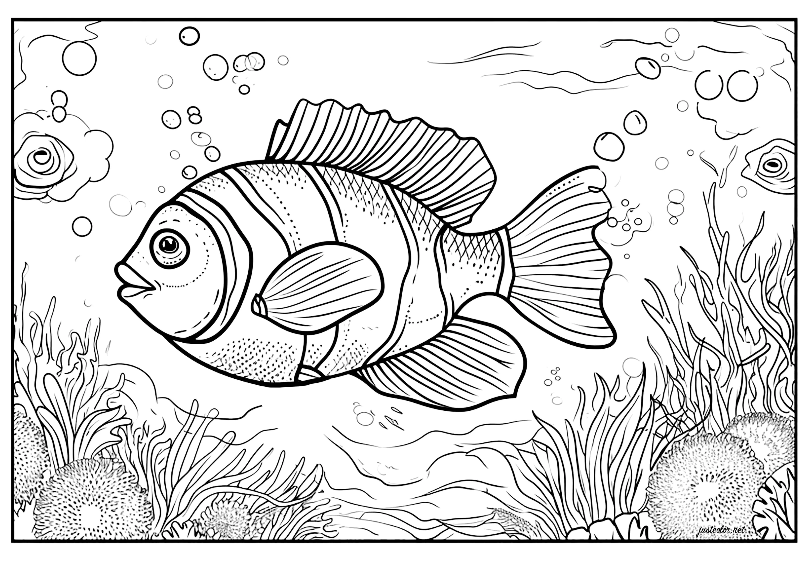 colorir peixe mandala