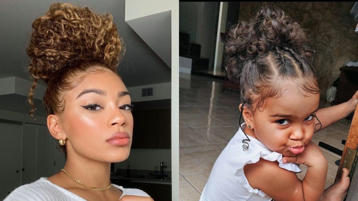 penteado para menina cacheada