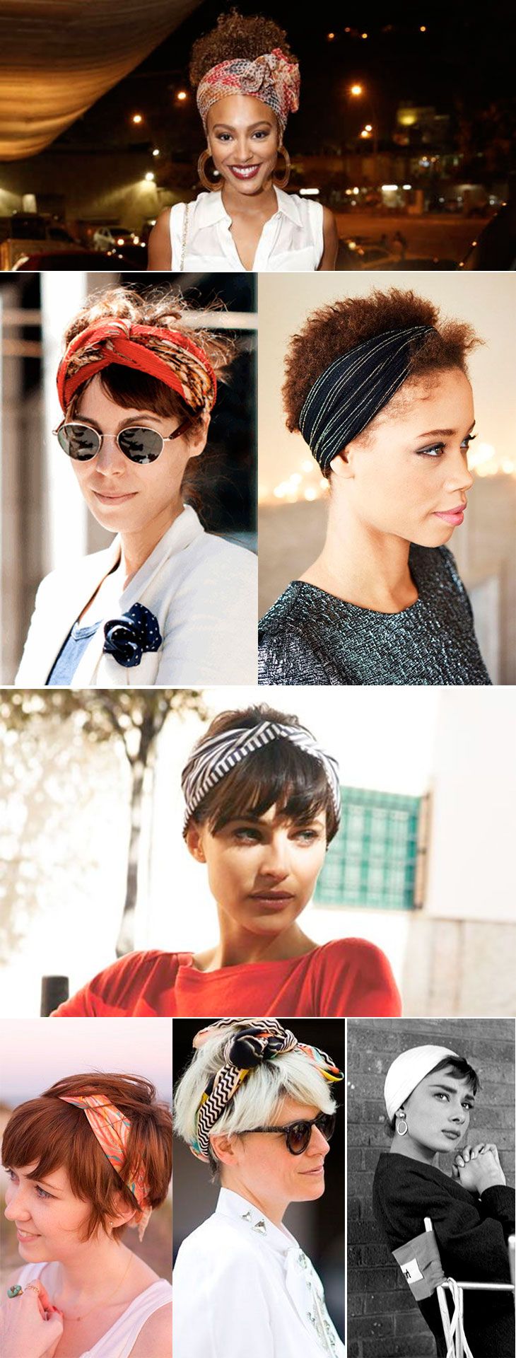 penteado com lenço para cabelo curto