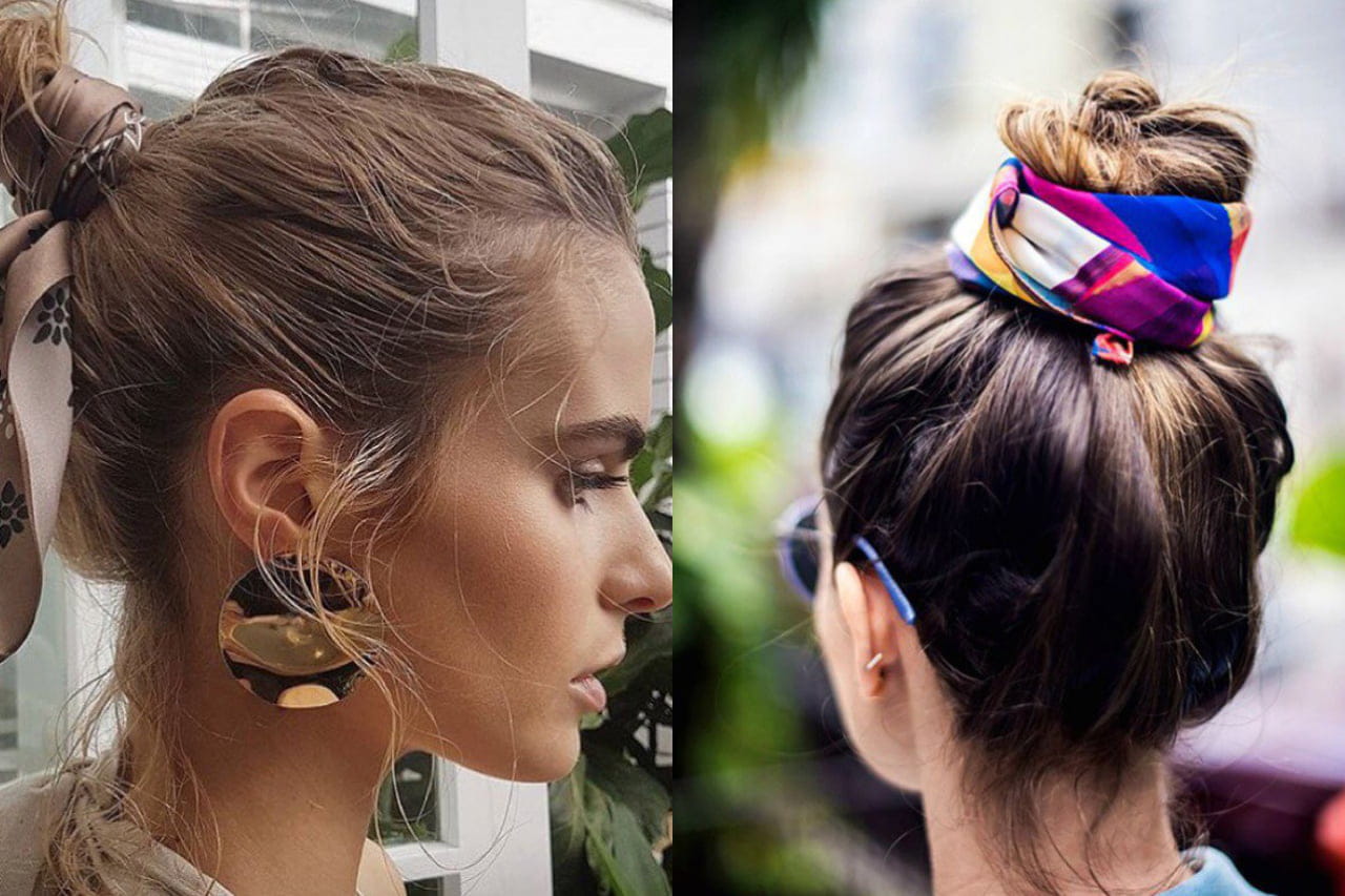 como fazer coque com lenço em cabelo curto