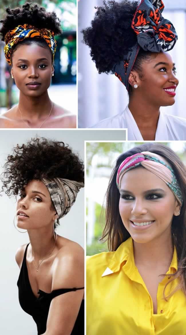 ideias de penteado com lenço