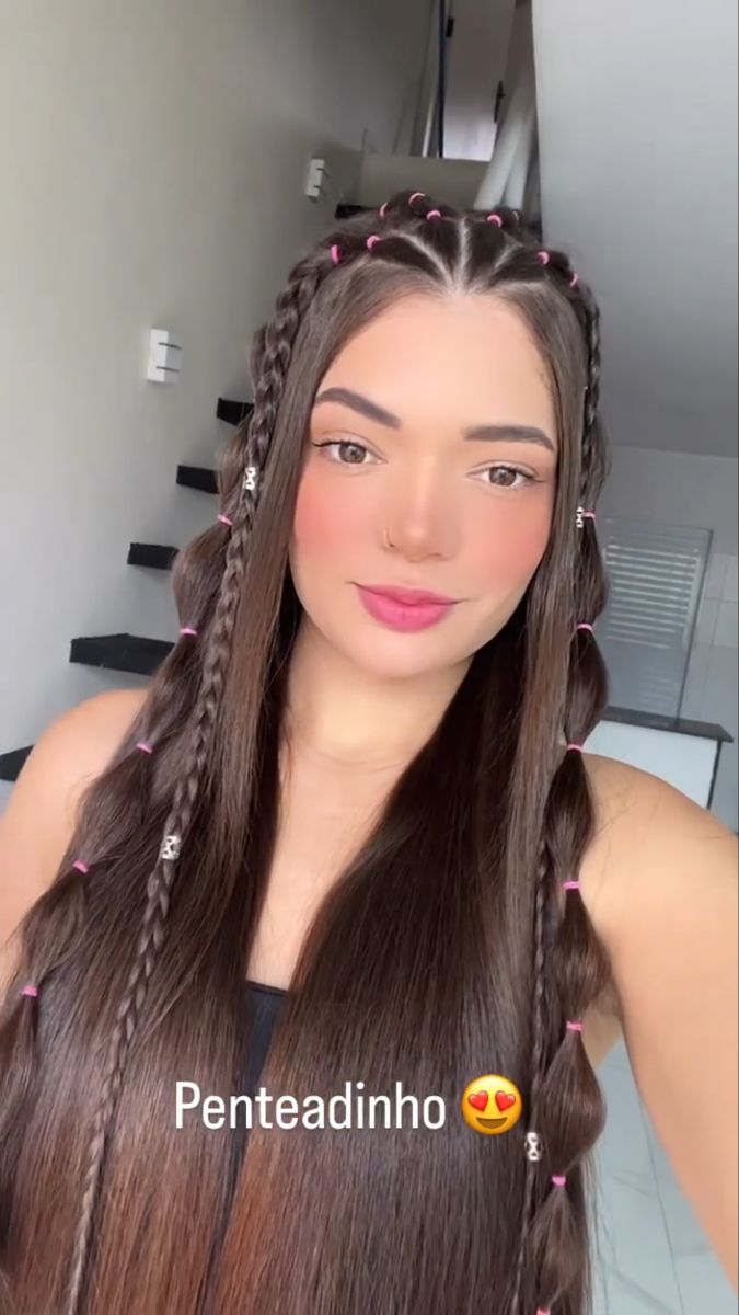 penteado para cabelo liso fácil