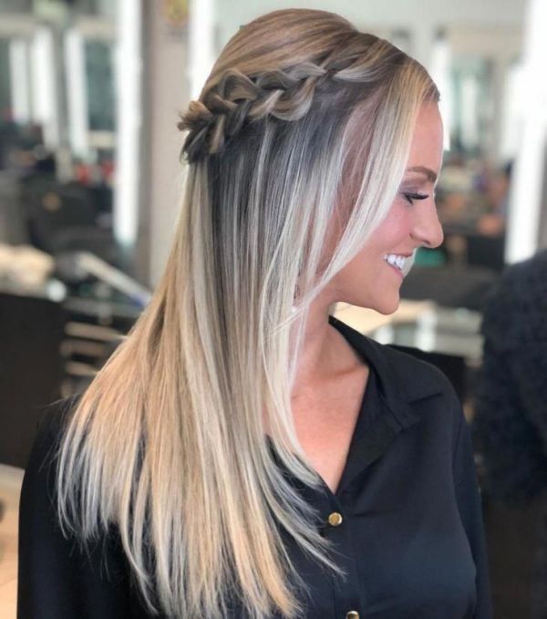 penteado liso com torção