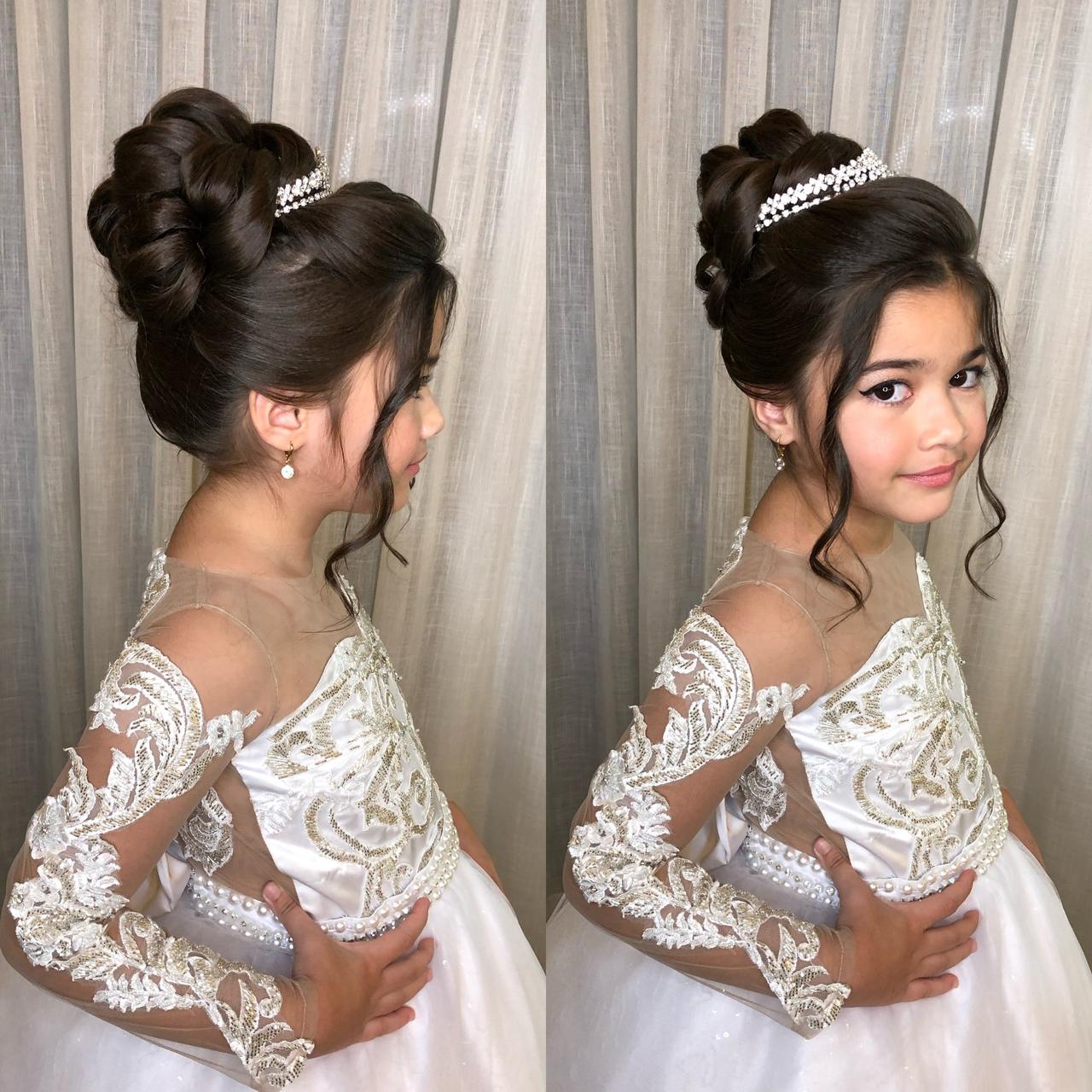 penteado daminha de honra infantil