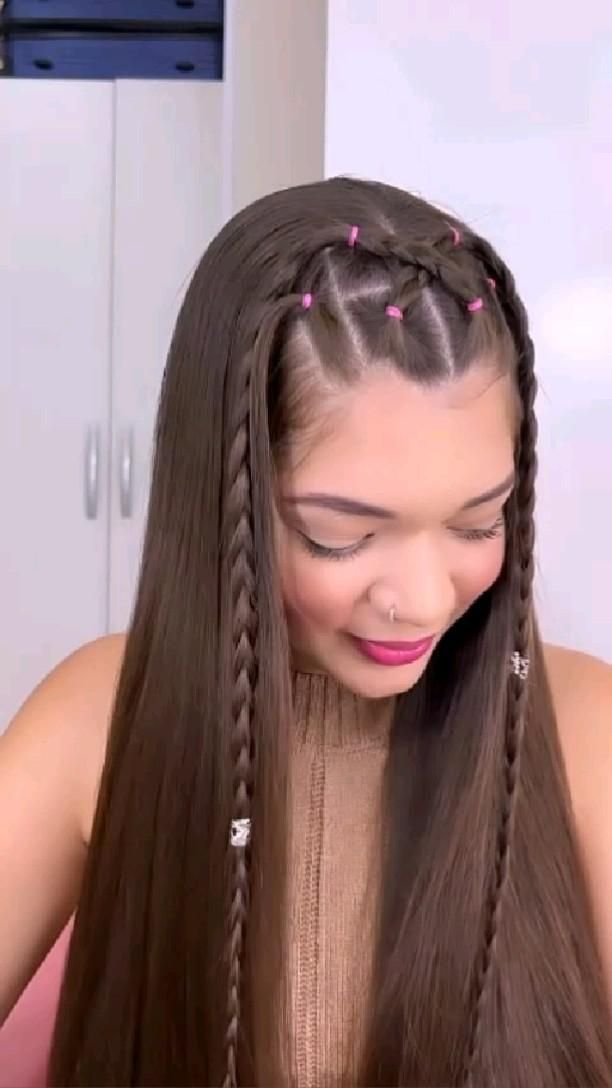 penteado infantil com liguinha