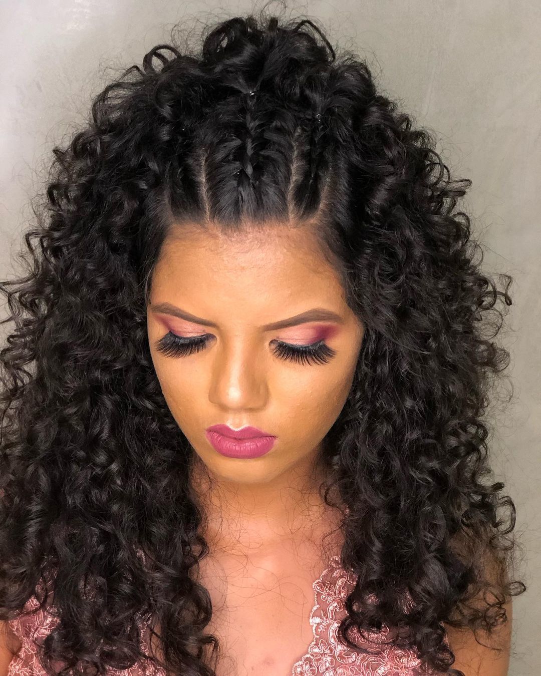 penteados para cabelo cacheado solto