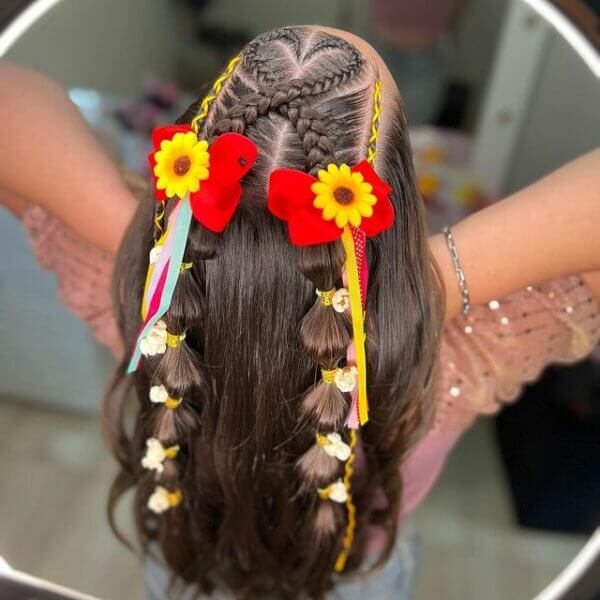 penteado infantil festa junina