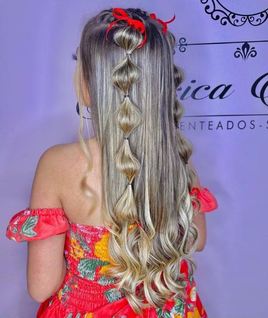 penteado para cabelo curto festa junina