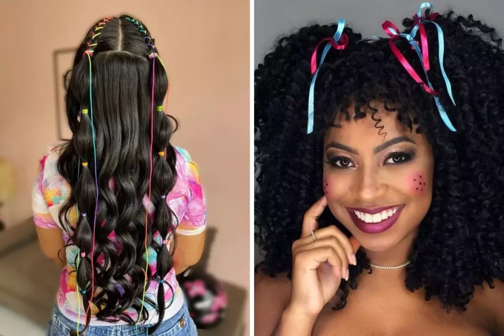 penteado com lenço festa junina
