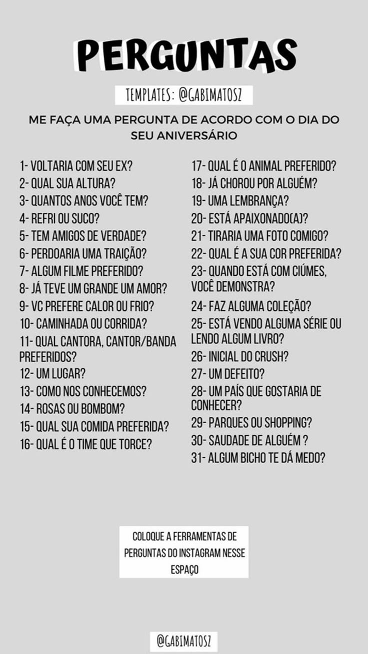 perguntas para quebrar o gelo
