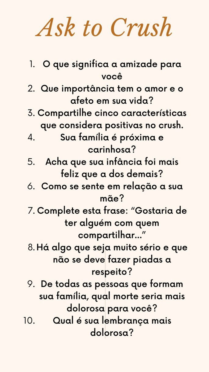 perguntas para conhecer melhor o namorado
