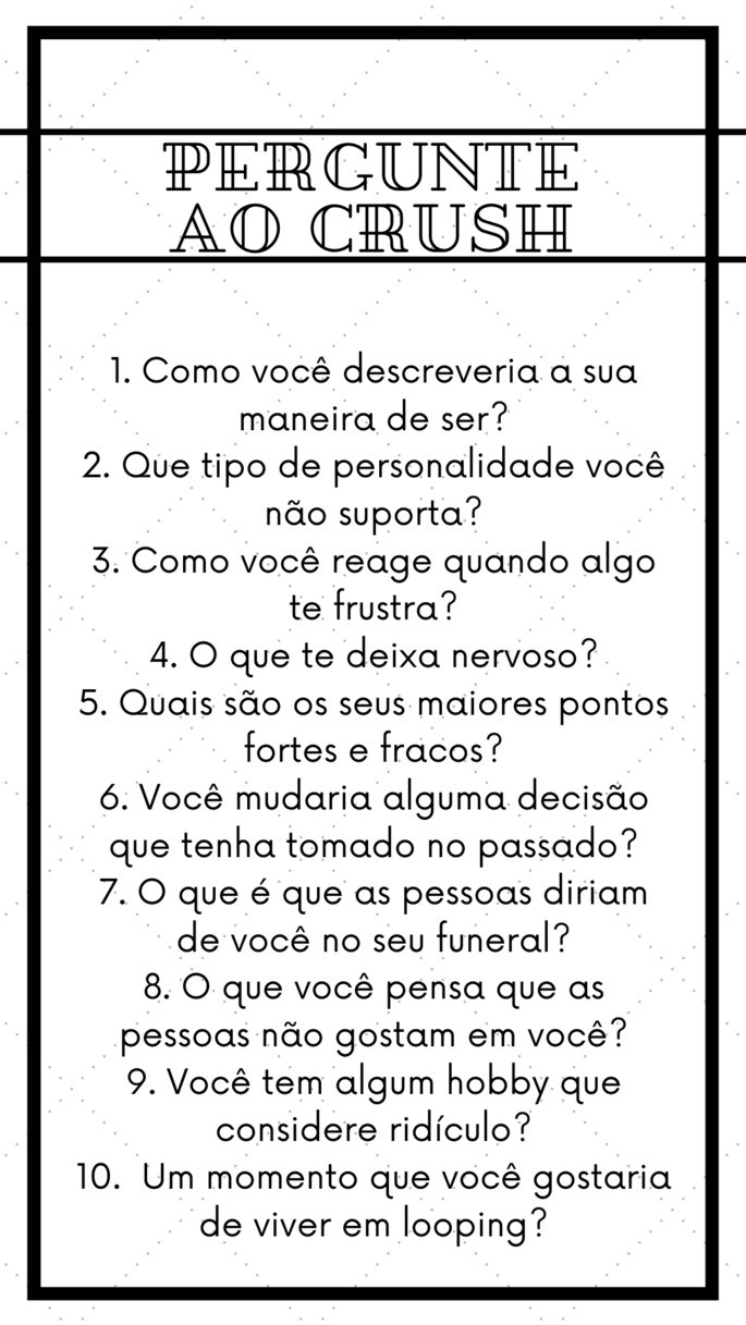 perguntas para fazer ao crush