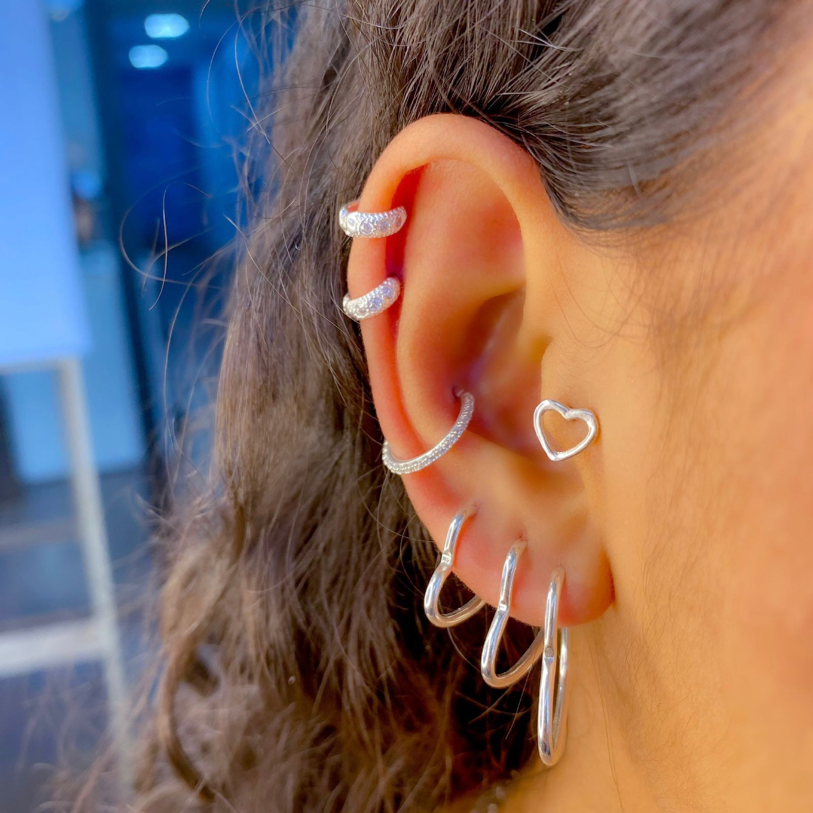 piercing argola orelha aço cirurgico