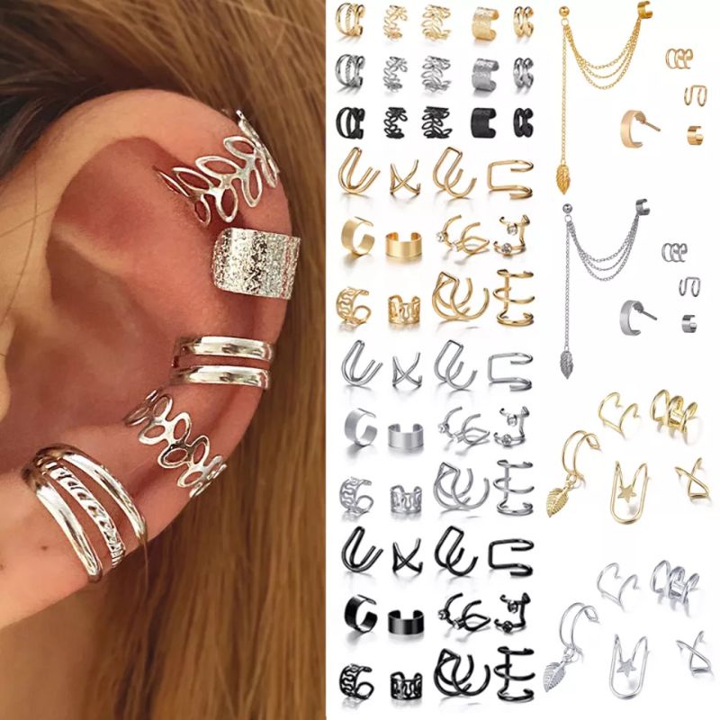 piercing fake prata orelha