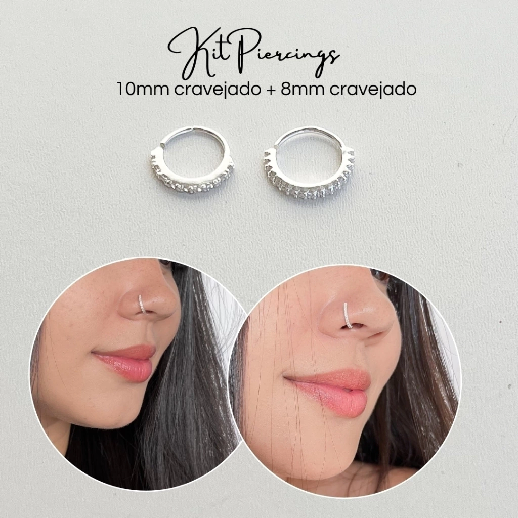 piercing argola dourada PVD