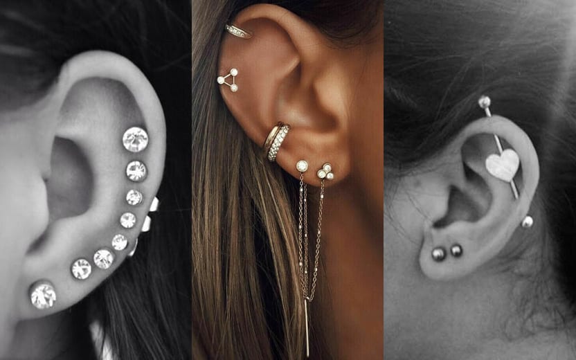 como compor orelha com piercings