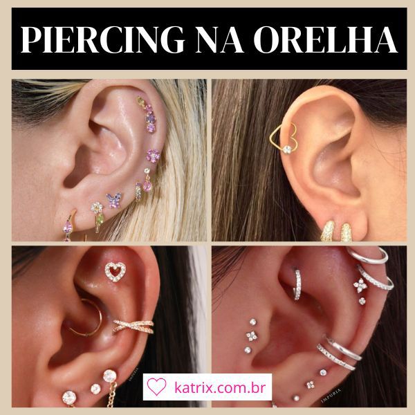 como compor orelha com piercings
