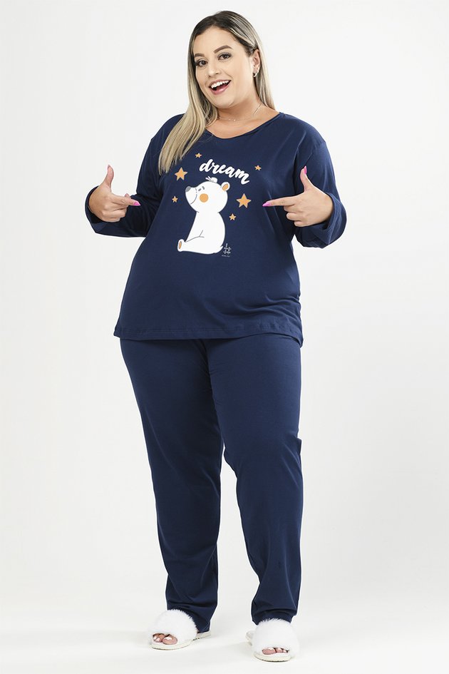 pijama feminino algodão plus size