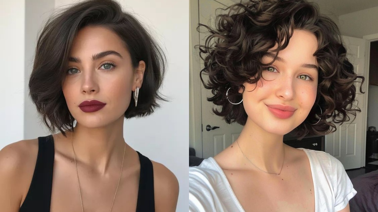 pixie cut rosto coração